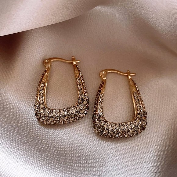 GOLICC Geometric U-shaped Full Drill Earrings - Picture 4 of 12